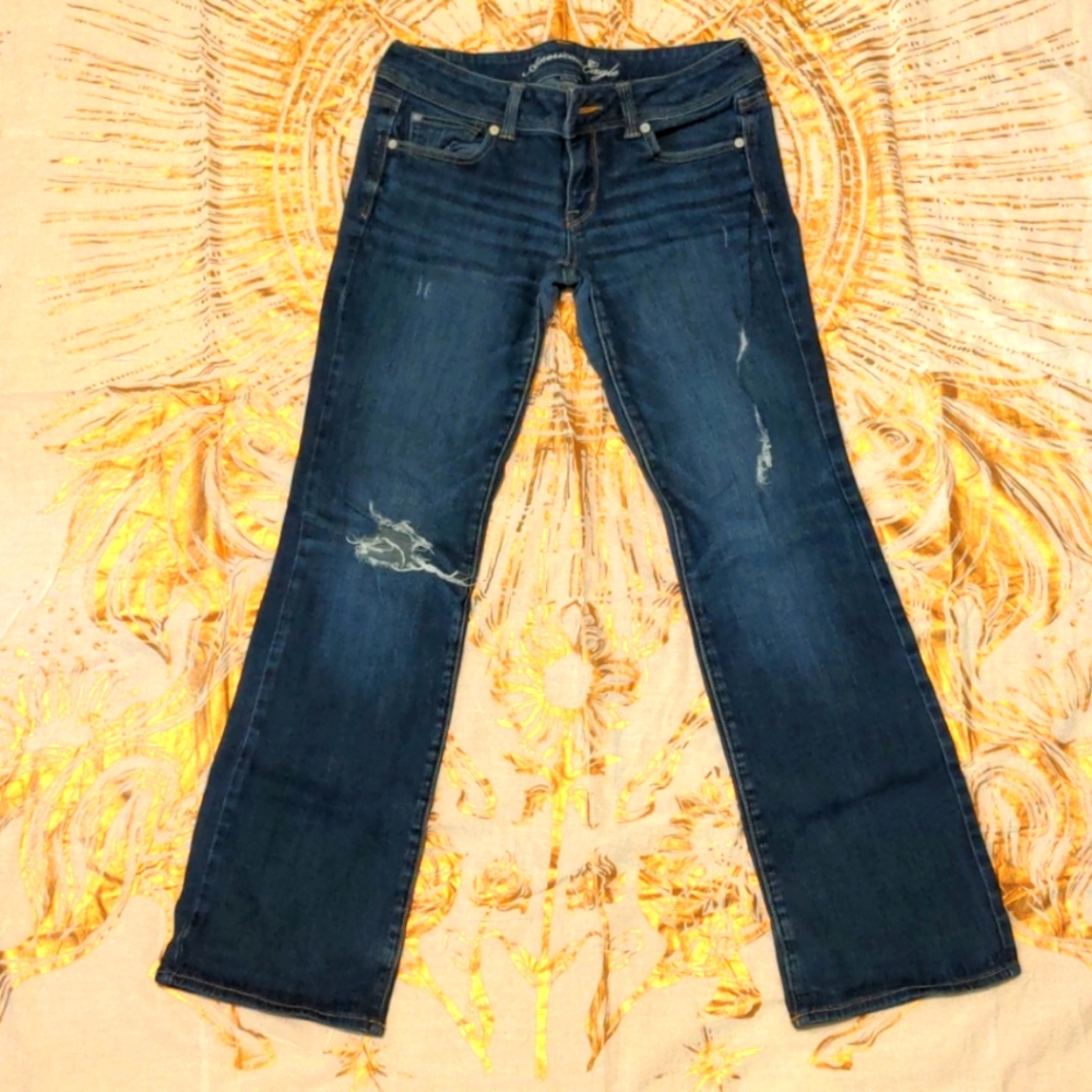 AE Destroyed Slim Stretch Bootcut Jeans